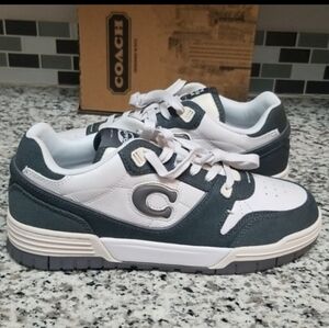 COACH SOHO DENIM/LEATHER MENS SNEAKER, 8 D